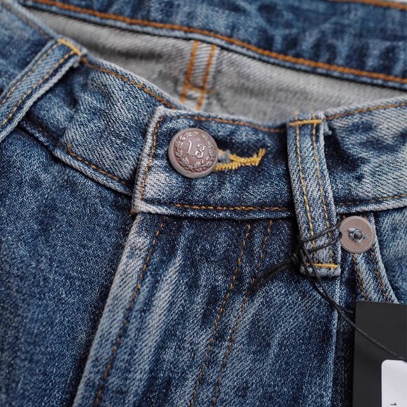 NWT R13 Wayne Wide Leg Jeans Denim Dawson Blue Sz25/27 - Picture 9 of 13